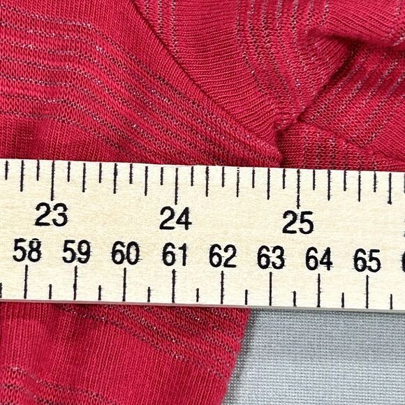 Torrid Cardigan Women's 1 1X Pink Draped Open Front Striped Asymmetrical Sweater - Picture 4 of 10